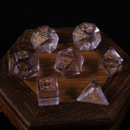 Foreign Trade Wholesale Six-Pointed Star Pattern Dice Series Dungeons and Dragons Dnd Gemstone Crafts Entertainment Dice