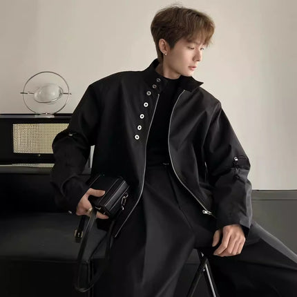 Cold Style Jacket Men's Trendy Brand Design bomber Pilot Stand Collar Jacket American Workwear Top