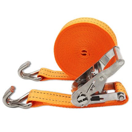 Stainless steel thickened binding belt 38mm double hook cargo packaging tensioner rope flat belt brake universal reinforcement bandage