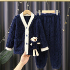 V-neck jacquard navy blue (ragdoll) / XXL No. 170cm