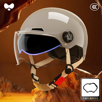 Electric Vehicle Helmet for Women, Sun Protection, 3C Certified, Suitable for All Seasons, Winter Warmth, Battery Motorcycle Safety Helmet for Men