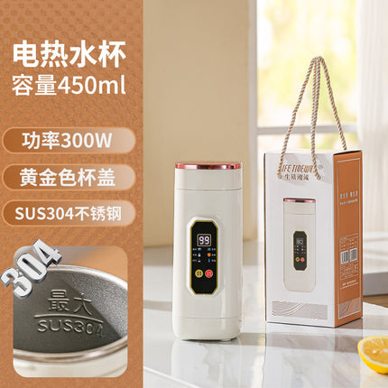 Insulated Cup That Can Boil Water, Portable Electric Water Cup for Travel and Hotels, 304 Stainless Steel Electric Hot Water Cup