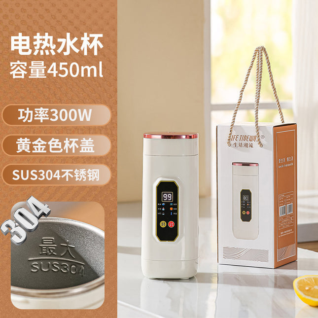 Insulated Cup That Can Boil Water, Portable Electric Water Cup for Travel and Hotels, 304 Stainless Steel Electric Hot Water Cup