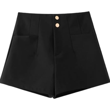 High-Waisted Shorts Women's Spring 2025 New Style Petite Fashion Slim Black A-Line Pants Hot Girl Sexy Hot Pants