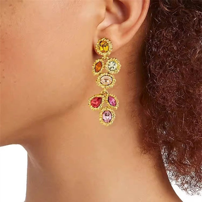 Oscardelarenta Long Style Fashionable Exaggerated Retro Old Warm Color Niche Design Accessible Luxury Earrings for Women