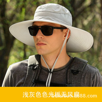 Summer Popular Fisherman Hat Solar Double Fan Rechargeable Hat Cross-Border Wholesale Sunshade and Sun Protection Essential for Fishing
