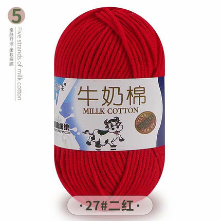 5-Strand Milk Cotton Self-Woven Scarf Medium Thick Thread Ball Blanket Crochet DIY Material Package Wool Ball Hand Knitted Bag Thread