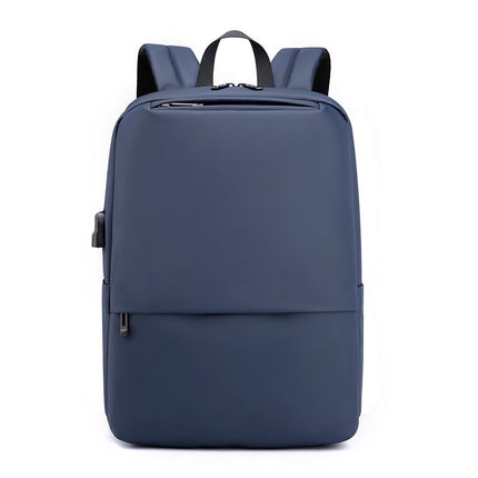 Cross-border Men's Business Backpack Solid Color Simple Fashion Computer Bag Charging Travel Large Capacity Multi-function Backpack