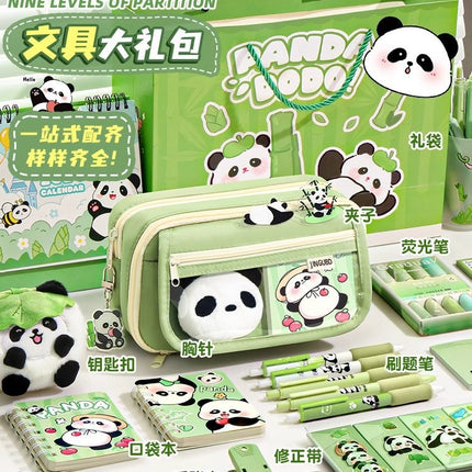 Large-Capacity Panda Pencil Bag High-Value Stationery Bag 2025 Girls New Multi-Functional Stationery Box Set Junior High School Students