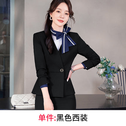 Fashion overalls suit stewardess business attire female temperament beautician front desk jewelry store sales department spring and autumn tooling
