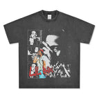 Washed black short sleeves / XL