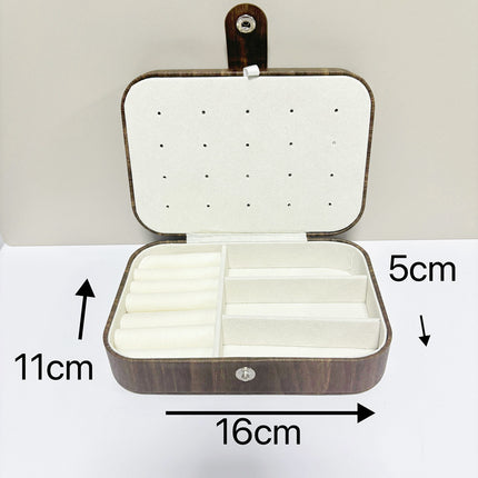 Cross-Border Tree-Patterned Leather Double-Layer Jewelry Storage Box, Necklace Jewelry Storage Bag, Portable Jewelry Box, Earrings, Ear Studs