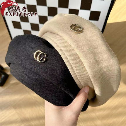 Spring and Autumn New Starry Sky online celebrity beret women's fashion all-match black painter hat Net red face small beret hat