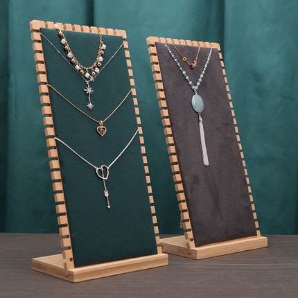 Bamboo Creative L-shaped necklace display stand vertical heightened bracelet pendant jewelry window counter display props