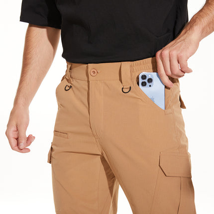 Cross-Border Men's Outdoor Overalls, Multifunctional Tactical Pants with Pockets, Light and Wear-Resistant Men's Pants, Tear-Resistant and Wear-Resistant, Long
