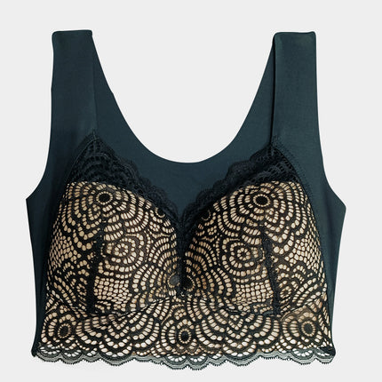Thin Large-Size Foreign Trade Bra with Beautiful Back Design, Seamless Underwear for Plus-Size Women, Vest-Style Push-Up Bra That Makes Big Breasts Appear Smaller, Direct Sales