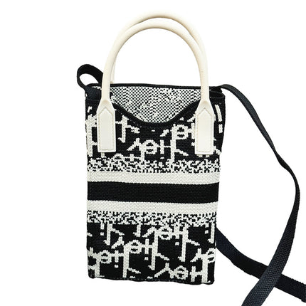 2025 Cross-Border Fly-Knit Korean Style Ins-Style Mini Crossbody Bag, Baodingbieji Phone Bag, Fashionable and Unique Knitted Bag
