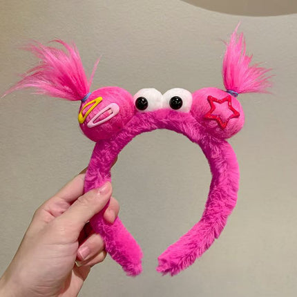 Trendy Quirky Hair Clip with Fluffy Hairband for Girls, Creative Versatile Face-Washing Hair Accessory