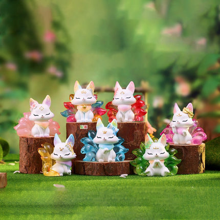 Dahuang nine-tailed fox (with lights) blind box creative tide play desktop small ornaments girlfriends girl heart birthday gift wholesale