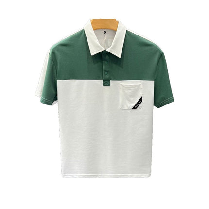Lapel Short-Sleeved Polo Shirt Men's Trendy Summer T-Shirt Korean Style Slim Trendy 2025 New Casual T-Shirt Top