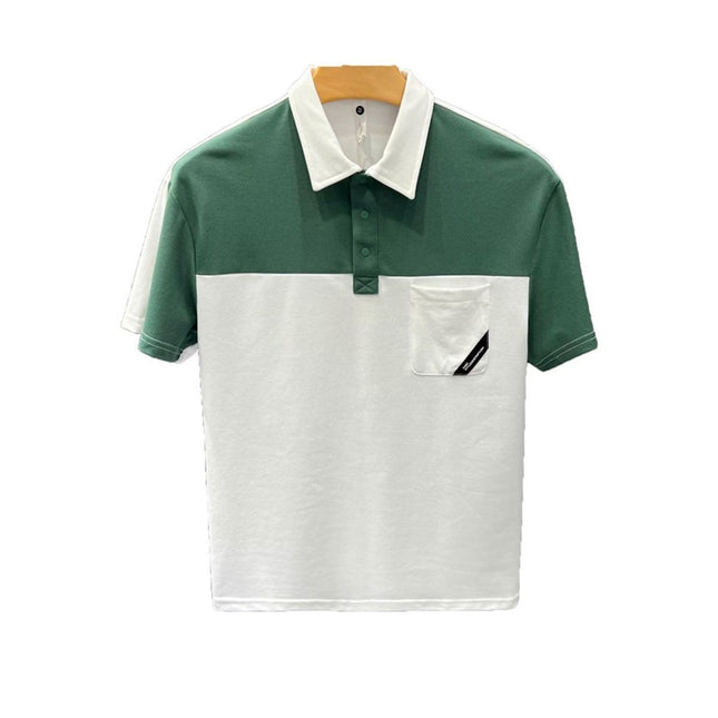 Lapel Short-Sleeved Polo Shirt Men's Trendy Summer T-Shirt Korean Style Slim Trendy 2025 New Casual T-Shirt Top