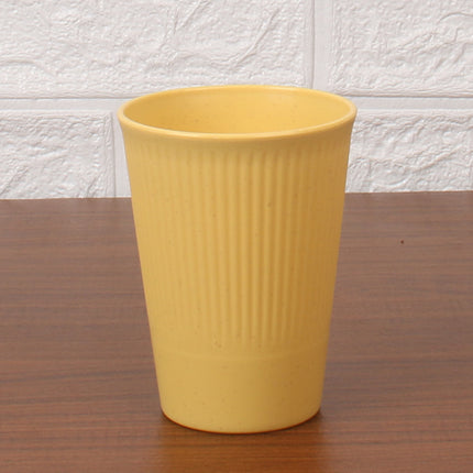 Striped Cup 8 Boxed Wheat Straw Household Water Cup Drop-resistant Handicap Cup Brush Cup Restaurant Juice Cup