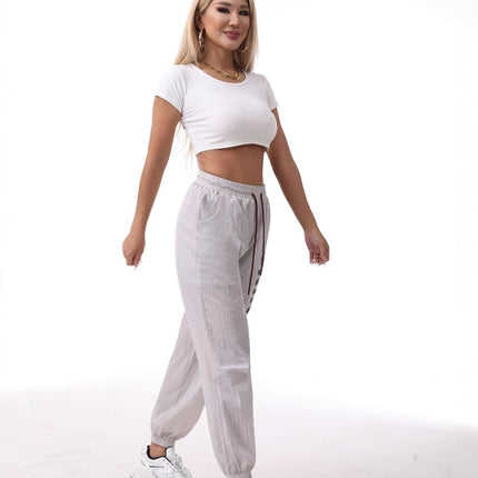 Summer Sports Pants for Women, Loose-Fitting, Breathable, High-Elastic Training Fitness Outdoor Nine-Point Pants, Sports Casual Pants