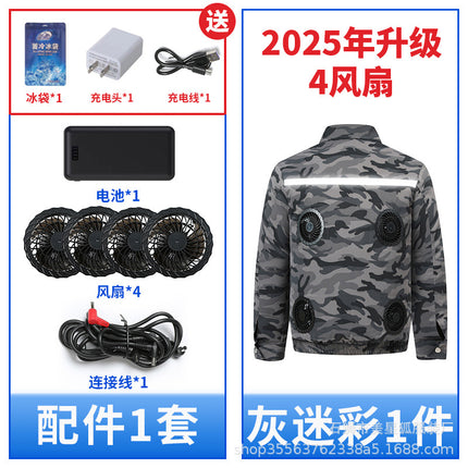 Heatstroke Prevention and Cooling Air Conditioning Clothes Men's Work Clothes Refrigeration with Fan Charging Site Labor Protection Clothes Welder Jacket