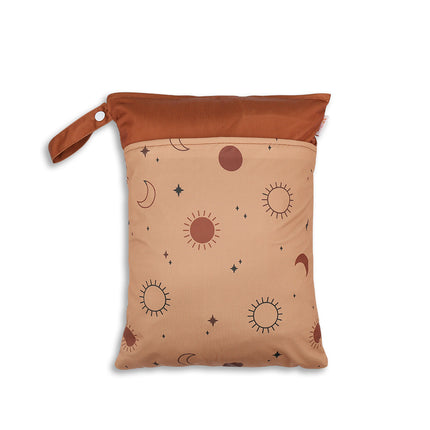 Nordic printing storage hanging bag cross-border hot sale baby diaper bag wetbag wet and dry separation double-layer waterproof bag