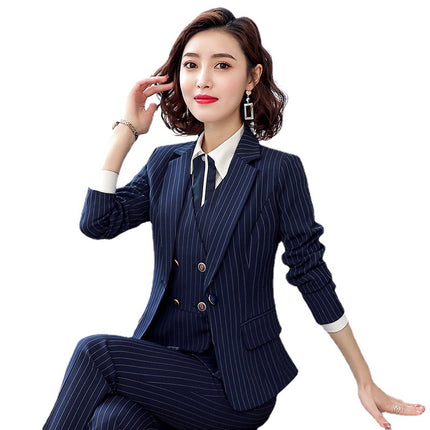 2023 Professional Suit Set for Women, Autumn and Winter Business Formal Wear, Ol Hotel Front Desk Manager, Sales Department Work Clothes, White-Collar Workers