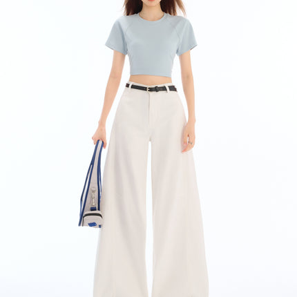 White Machete Tooling Jeans 2025 New Spring High Waist Loose Sycamore Wide Leg Pants