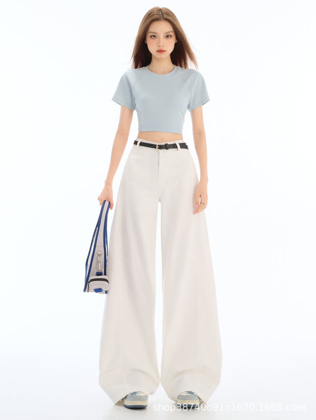 White Machete Tooling Jeans 2025 New Spring High Waist Loose Sycamore Wide Leg Pants