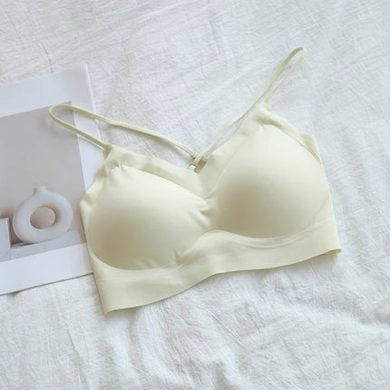 Seamless Intimates, Invisible Flesh-Colored Summer Thin Beautiful Back, Special Skin Tone, White t Opaque Liquid Foundation Bra