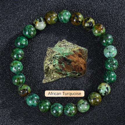SHINE/TEMU Cross-border Natural Stone Agate Crystal Beaded Bracelet Apatite Lapis Lapis Bracelet for Men and Women