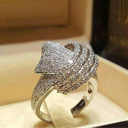 Ebay Hot Creative Wrapping Diamond Ring European and American Women's Fashion Engagement Party Ring Jewelry R4992