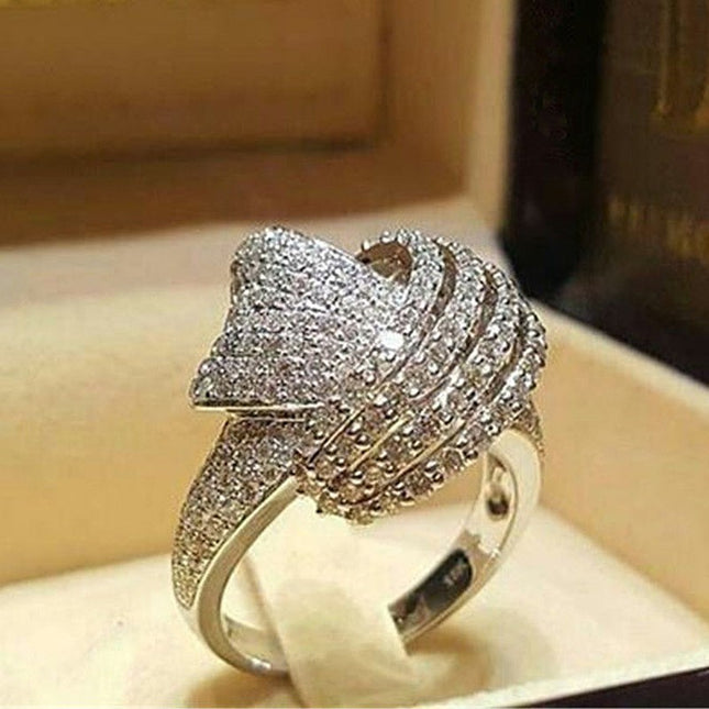 Ebay Hot Creative Wrapping Diamond Ring European and American Women's Fashion Engagement Party Ring Jewelry R4992