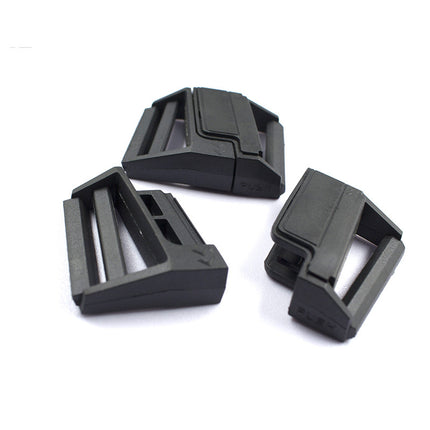 Plastic Magnetic Buckle for Bags, Clothing, and Belts, Adjustable Buckle, Black, Inner Diameter 25mm, Side-Opening, Strong Magnetic Buckle