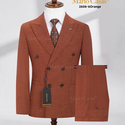 Man Suit Cross-Border Foreign Trade Men's Solid Color Wedding Casual Host Suit 2-Piece Set 2Pcs