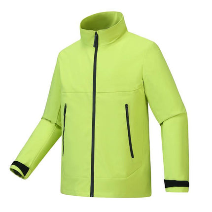 Thin stand collar green charge clothing spring and autumn high-end fashion outdoor leisure coat mountaineering clothing printing logo