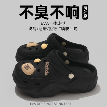 Heightening Thick-Soled Clogs for Women in Summer, Breathable and Slippery, Non-Slip Eva Beach Toe-Toe Slippers for Women Wholesale