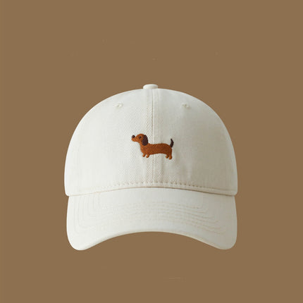Spring and summer new dachshund embroidered baseball cap high quality all-match simple face duckling tongue hat for men and women wholesale