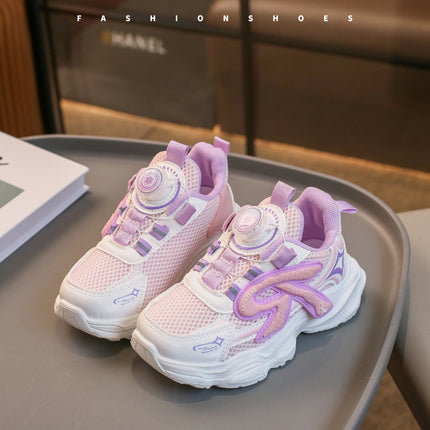 Children's Sports Shoes 2025 Spring & Fall New Popular Fashion Mesh Button Daddy Casual and Comfortable Sports Shoes Trend