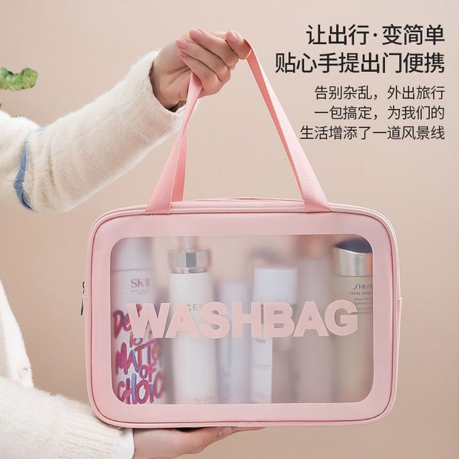 TikTok Same Style Cosmetic Bag Large Capacity Portable Portable Cute Women's Travel Portable Simple Wash Storage Bag Waterproof