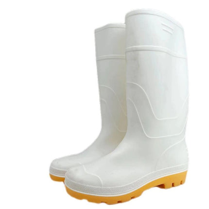 Food Hygiene Boots White Non-slip Labor Protection Rain Boots Wear-resistant Acid and Alkali Resistant Senior high school Low Tube Water Shoes Food Factory Work Shoes