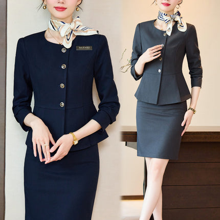 High-end suit suit female 2024 new hotel manager front desk jewelry shop beauty salon professional temperament work clothes
