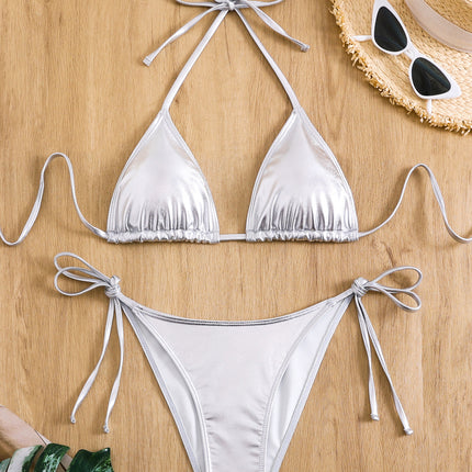 New European and American Bronzing Sexy Halterneck Bikini Trendy Women's Swimsuit Beach Swimsuit Bikini Aliexpress