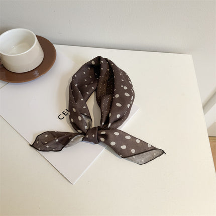 White Color Silk Scarf Printed High-grade All-match Accessories Neck Women's 2025 New Headband Tie Long Scarf