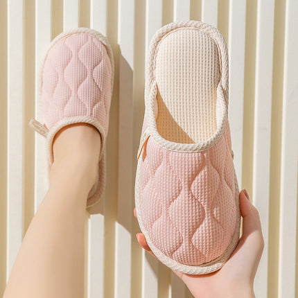 Spring and Autumn Cotton Slippers for Women, All Seasons, Winter, Indoor Home Use, Cotton and Linen Non-Slip Home Couple Wholesale Hemp Slippers for Men
