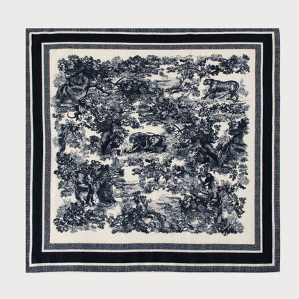 Silk Wool Paisley Floral Wool Scarf, Silk Scarf, Mulberry Silk Square Scarf, New Elegant Women's Necktie for Spring and Summer
