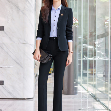 Suit suit women's work clothes professional temperament College student formal wear plus size interview spring and autumn suit front desk work clothes